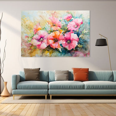Abstract Watercolour Painting of Flowers